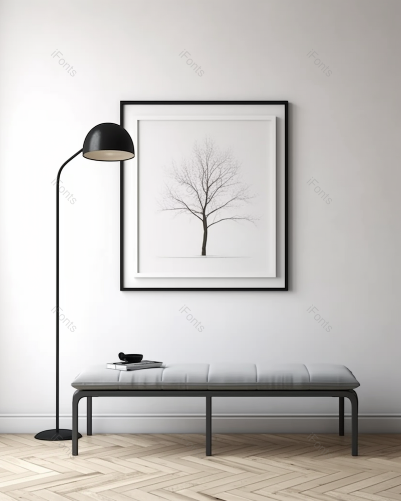 现代室内背极简主义风格装饰画椅子和灯具室内家具图像摄影,高清,摄影图,摄影图片,图片大全,摄影图免费下载